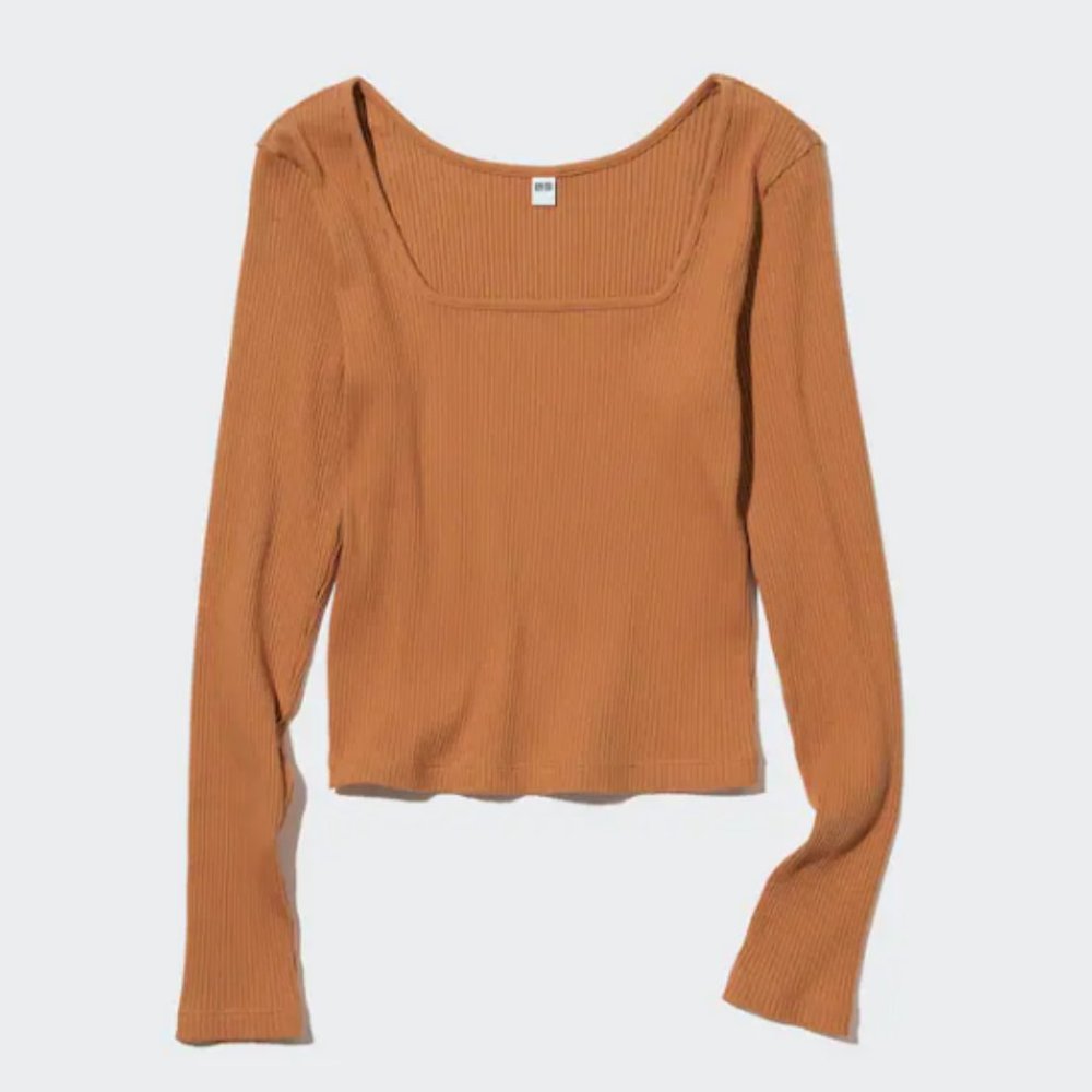 Uniqlo Ribbed Cropped Long Sleeve - Size S